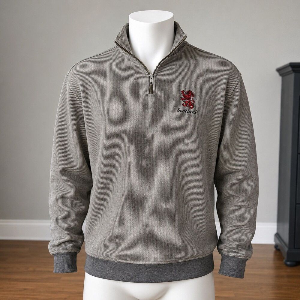 Vintage 90s ScotLand Red Lion Pinstripe Logo Crewneck Size XL Casual